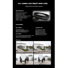 digital SLR and DSLR Camera 58-77 0.6X Smart Lens